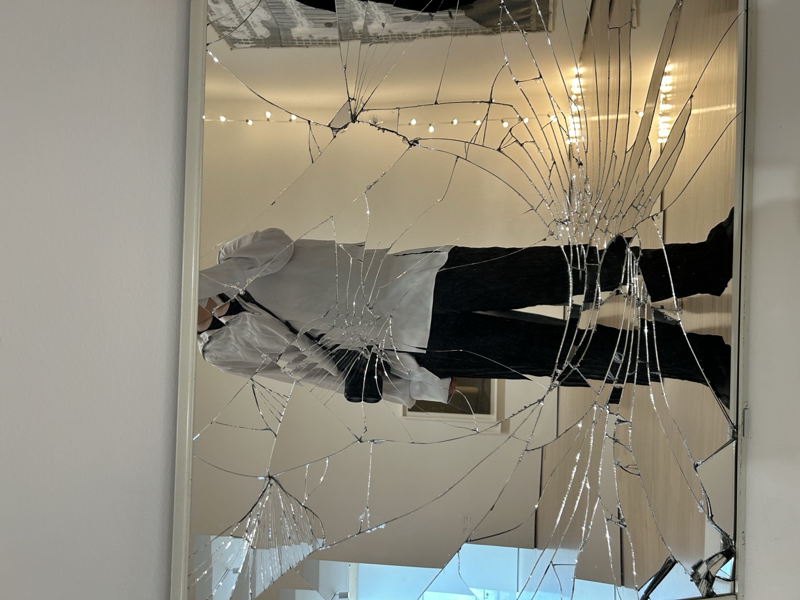 Self portrait, reflected at MoMA